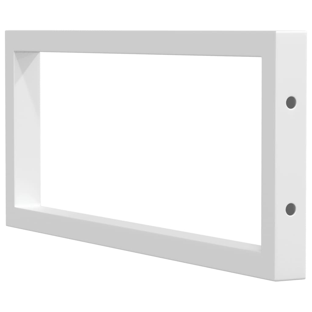 Supports d'étagères pour lavabo 2 pcs blanc rectangulaire acier