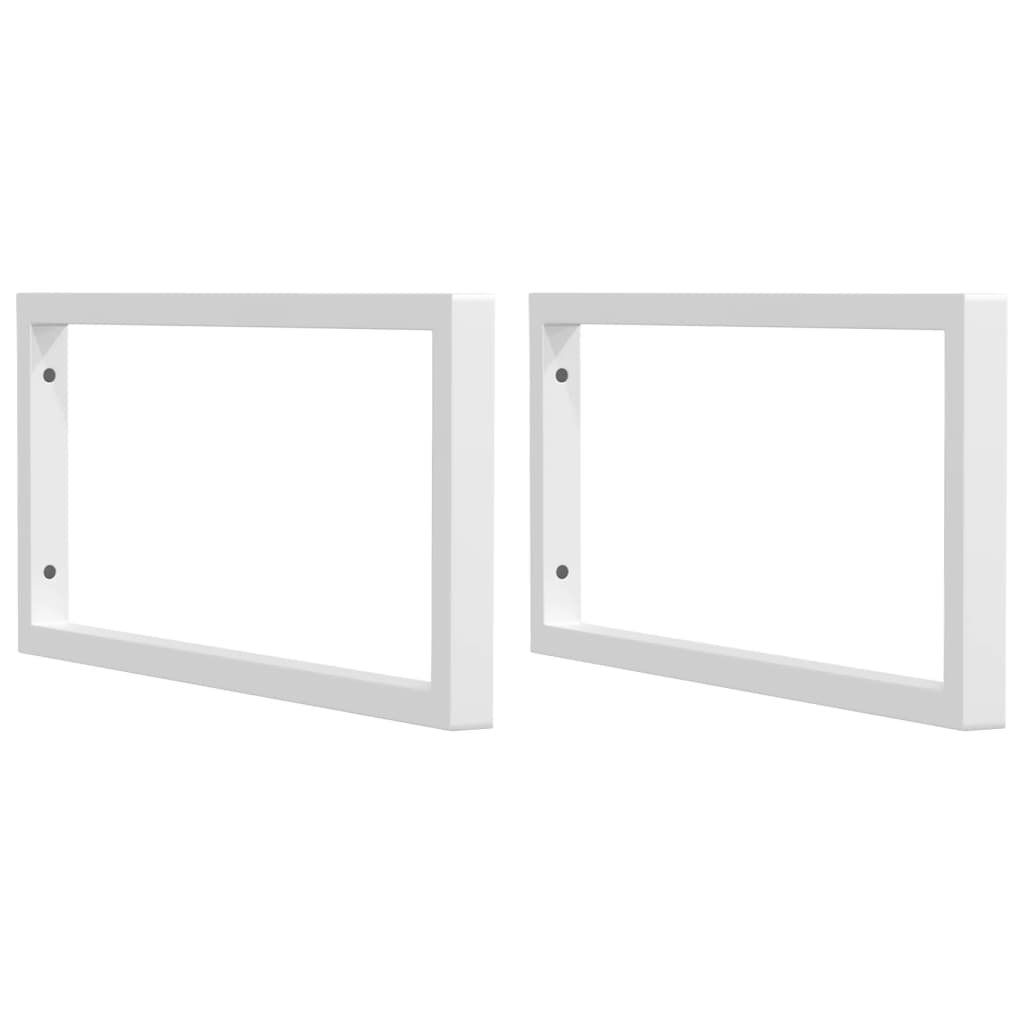 Supports d'étagères pour lavabo 2 pcs blanc rectangulaire acier