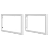 Supports d'étagères pour lavabo 2 pcs blanc rectangulaire acier