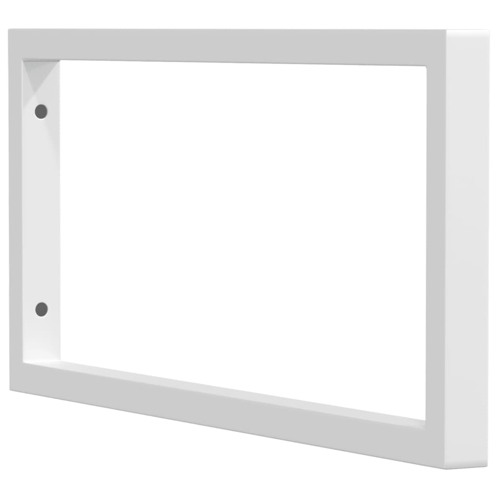 Supports d'étagères pour lavabo 2 pcs blanc rectangulaire acier