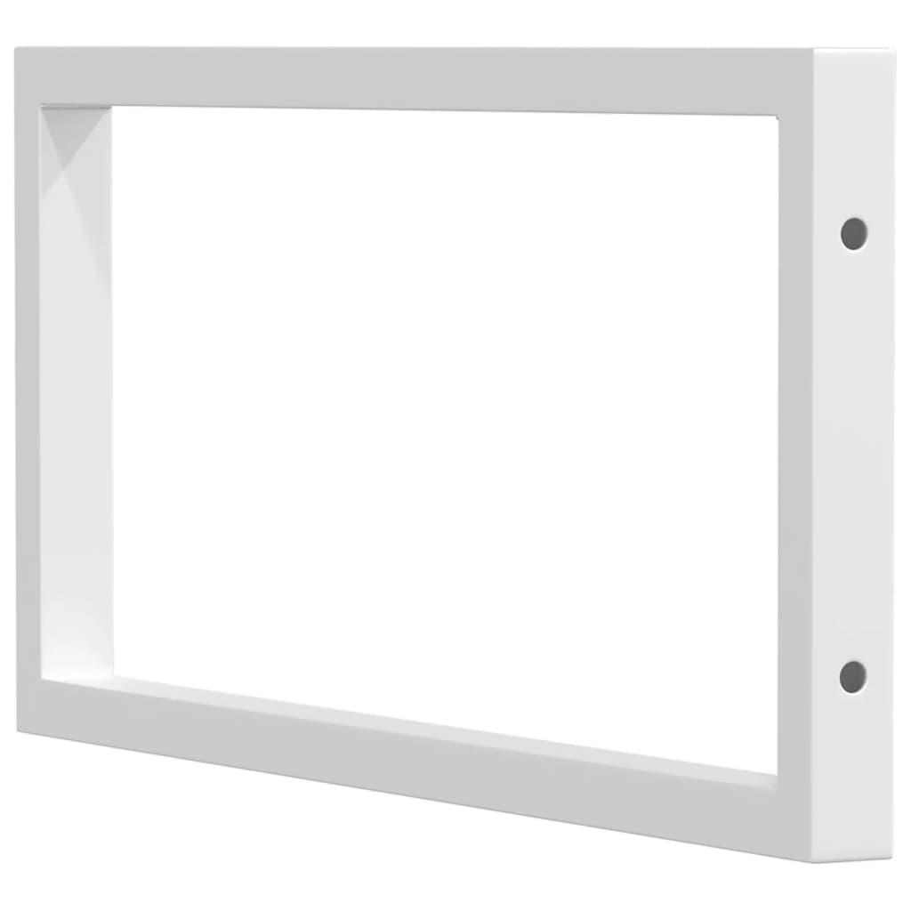 Supports d'étagères pour lavabo 2 pcs blanc rectangulaire acier