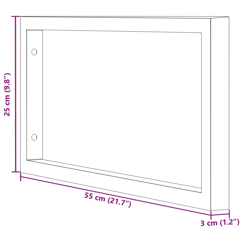 Supports d'étagères pour lavabo 2 pcs blanc rectangulaire acier