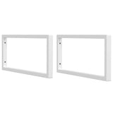 Supports d'étagères pour lavabo 2 pcs blanc rectangulaire acier