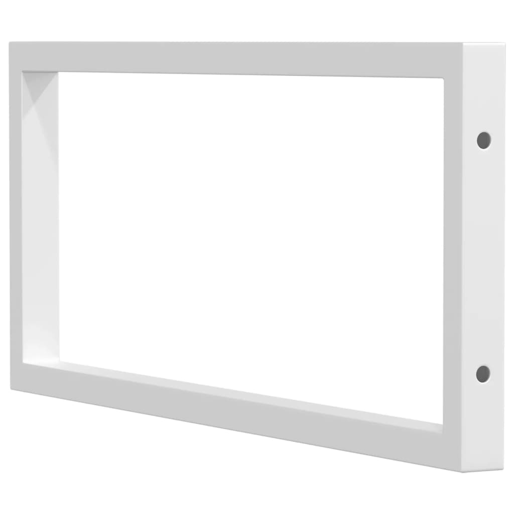 Supports d'étagères pour lavabo 2 pcs blanc rectangulaire acier