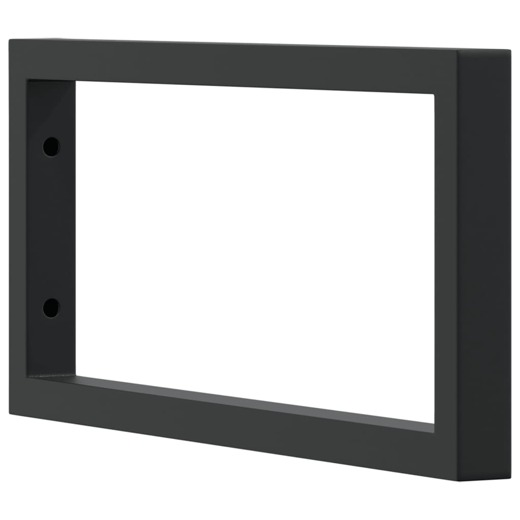 Supports d'étagères pour lavabo 2 pcs noir rectangulaire acier