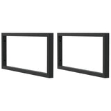 Supports d'étagères pour lavabo 2 pcs noir rectangulaire acier