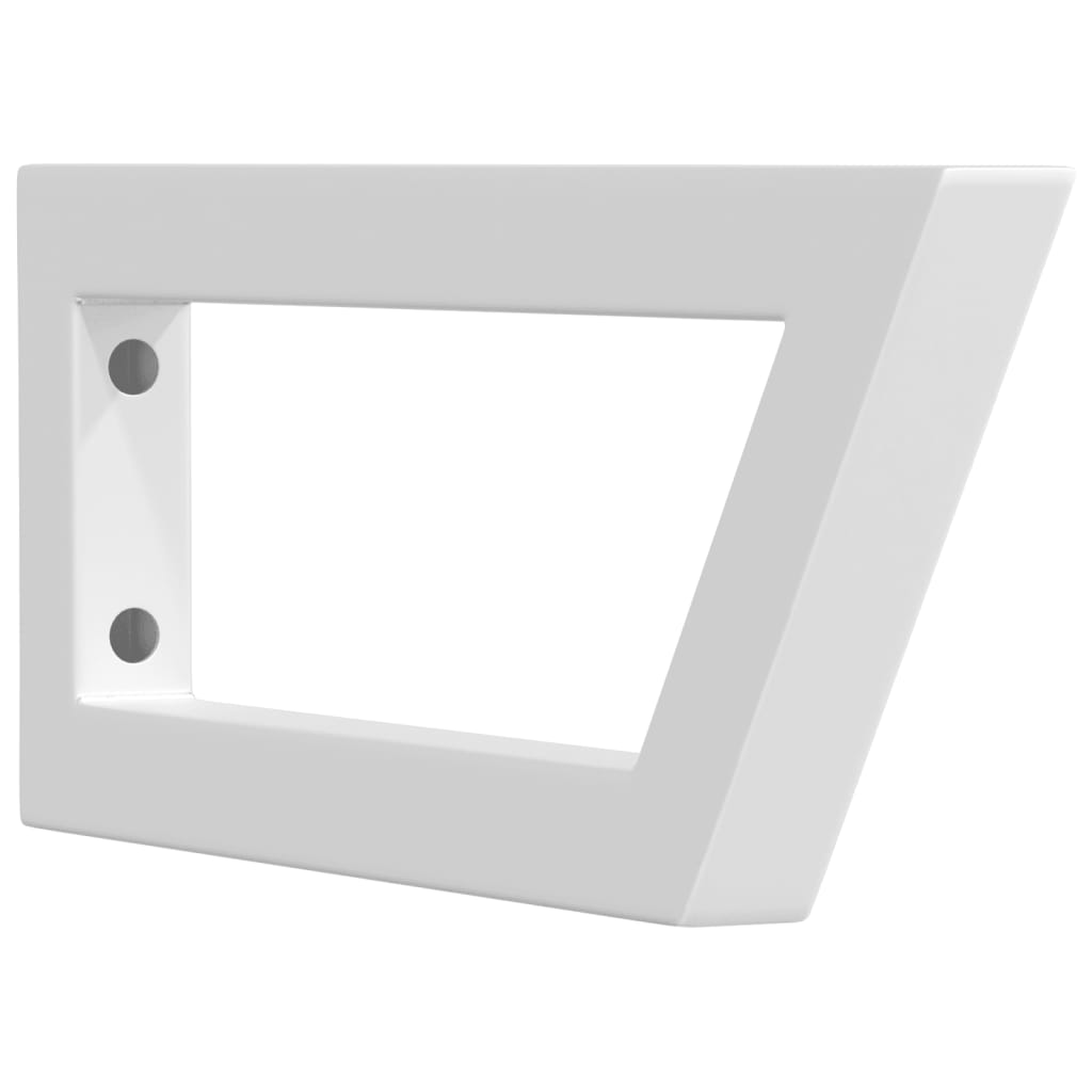 Supports d'étagères pour lavabo 2 pcs blanc trapèze acier