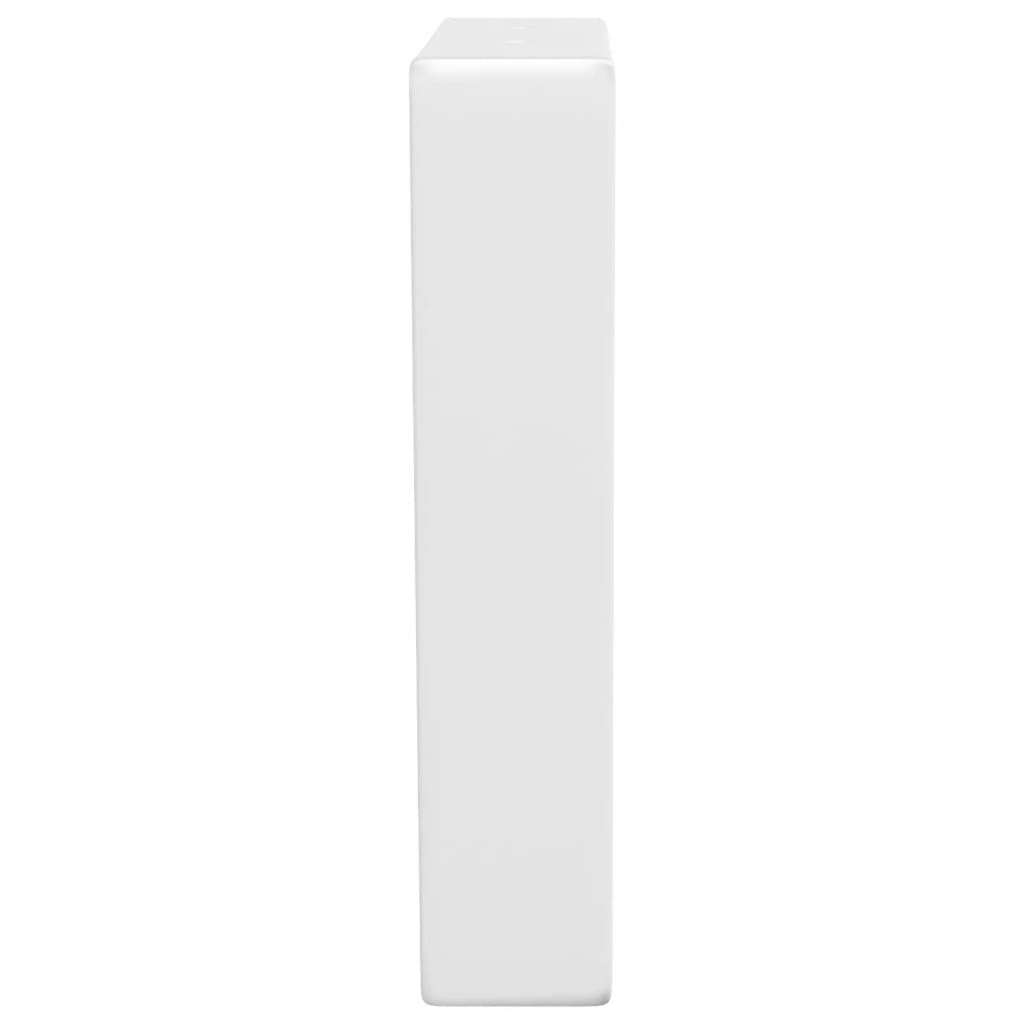 Supports d'étagères pour lavabo 2 pcs blanc trapèze acier