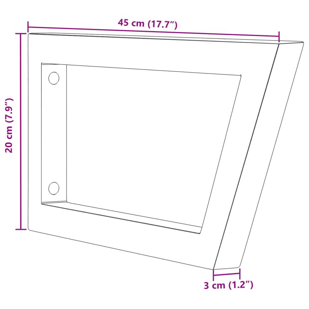 Supports d'étagères pour lavabo 2 pcs blanc trapèze acier