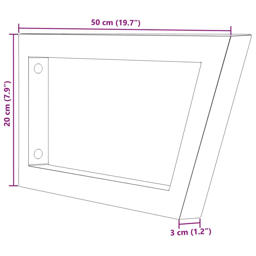 Supports d'étagères pour lavabo 2 pcs blanc trapèze acier