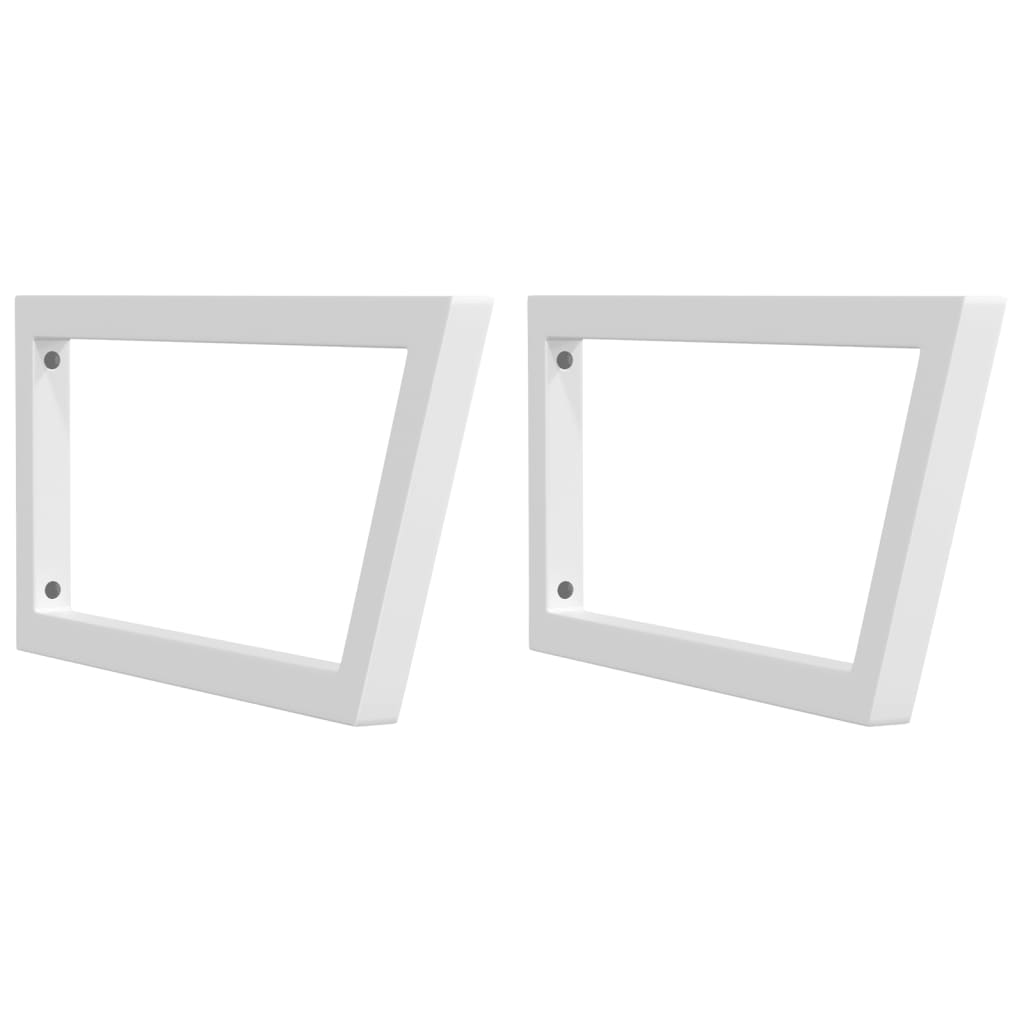 Supports d'étagères pour lavabo 2 pcs blanc trapèze acier