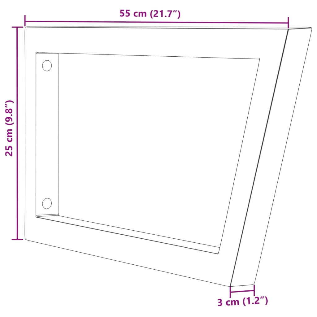 Supports d'étagères pour lavabo 2 pcs blanc trapèze acier