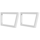 Supports d'étagères pour lavabo 2 pcs blanc trapèze acier