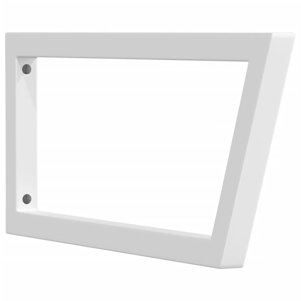 Supports d'étagères pour lavabo 2 pcs blanc trapèze acier