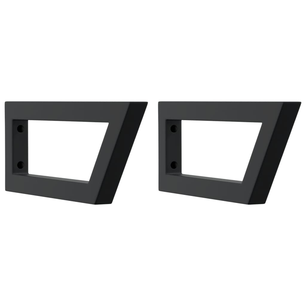 Supports d'étagères pour lavabo 2 pcs noir trapèze acier