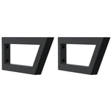 Supports d'étagères pour lavabo 2 pcs noir trapèze acier