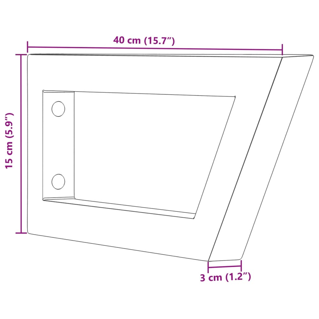 Supports d'étagères pour lavabo 2 pcs noir trapèze acier