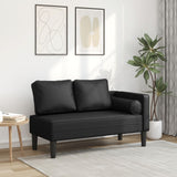 Chaise longue avec coussins noir similicuir