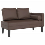 Chaise longue avec coussins marron similicuir