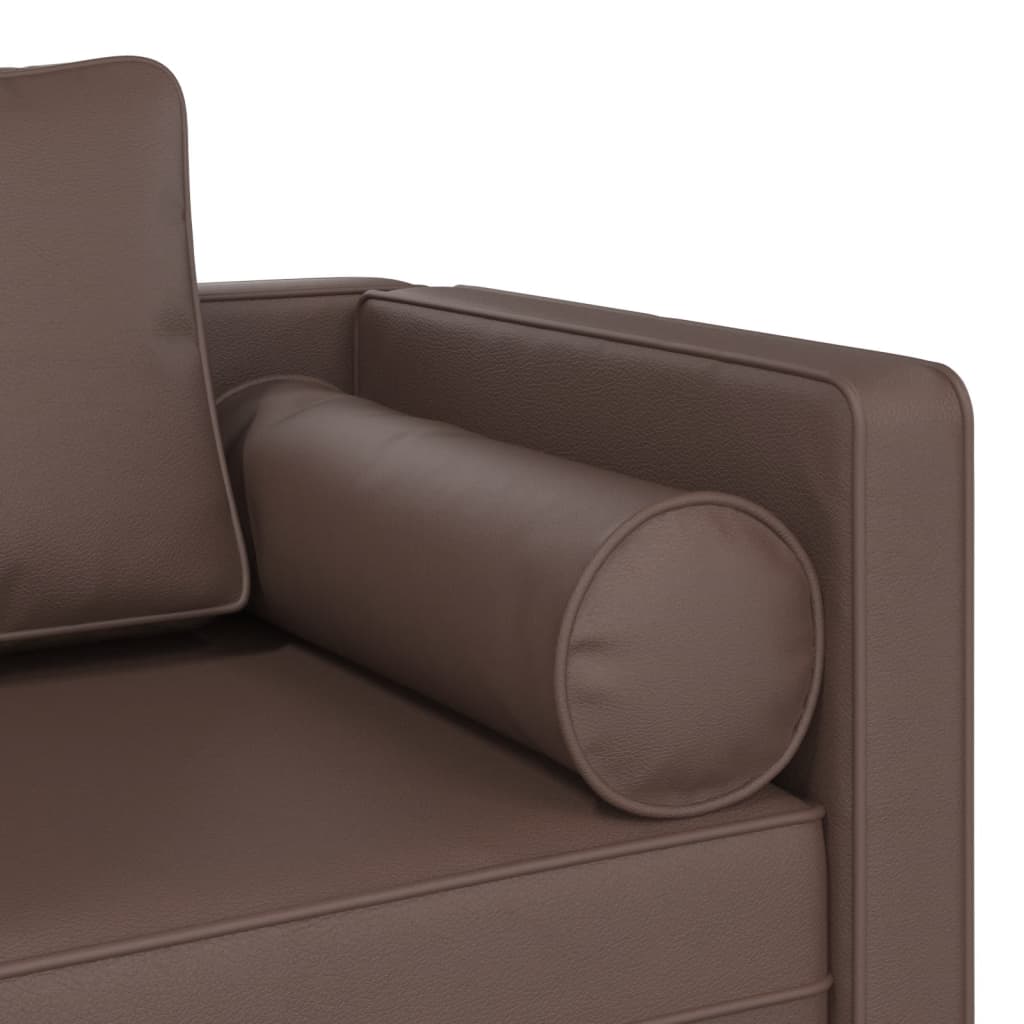 Chaise longue avec coussins marron similicuir