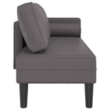 Chaise longue avec coussins gris similicuir