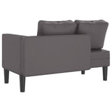 Chaise longue avec coussins gris similicuir