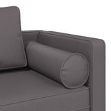 Chaise longue avec coussins gris similicuir