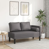 Chaise longue avec coussins gris similicuir