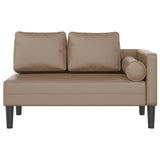 Chaise longue avec coussins cappuccino similicuir