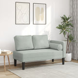 Chaise longue avec coussins gris clair velours