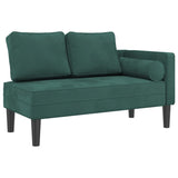 Chaise longue avec coussins vert foncé velours