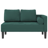 Chaise longue avec coussins vert foncé velours