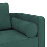 Chaise longue avec coussins vert foncé velours