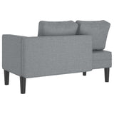 Chaise longue avec coussins gris clair tissu