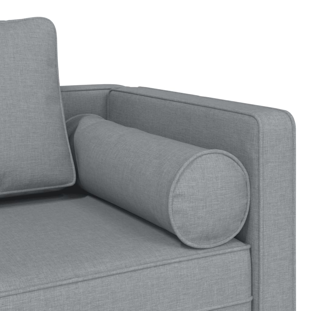 Chaise longue avec coussins gris clair tissu