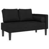 Chaise longue avec coussins noir tissu