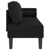 Chaise longue avec coussins noir tissu