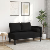 Chaise longue avec coussins noir tissu