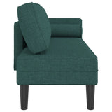 Chaise longue avec coussins vert foncé tissu