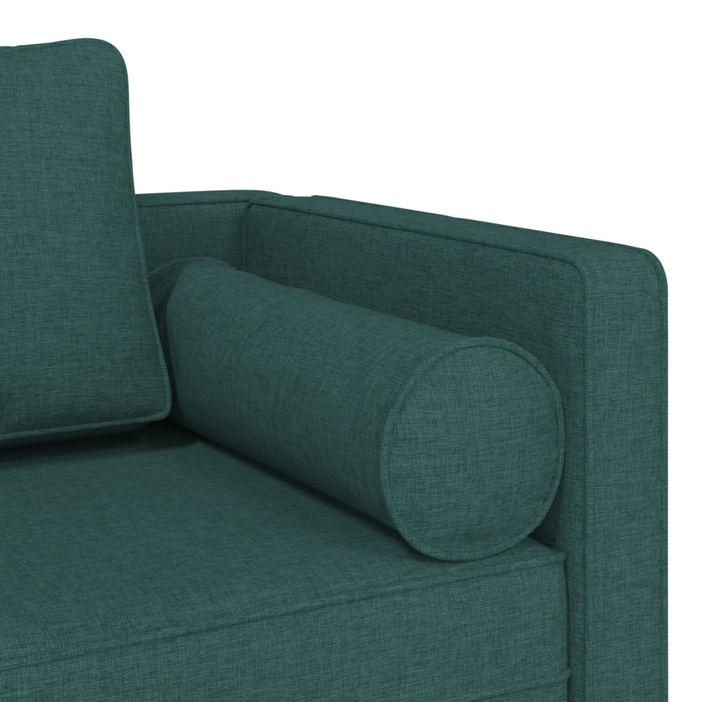 Chaise longue avec coussins vert foncé tissu