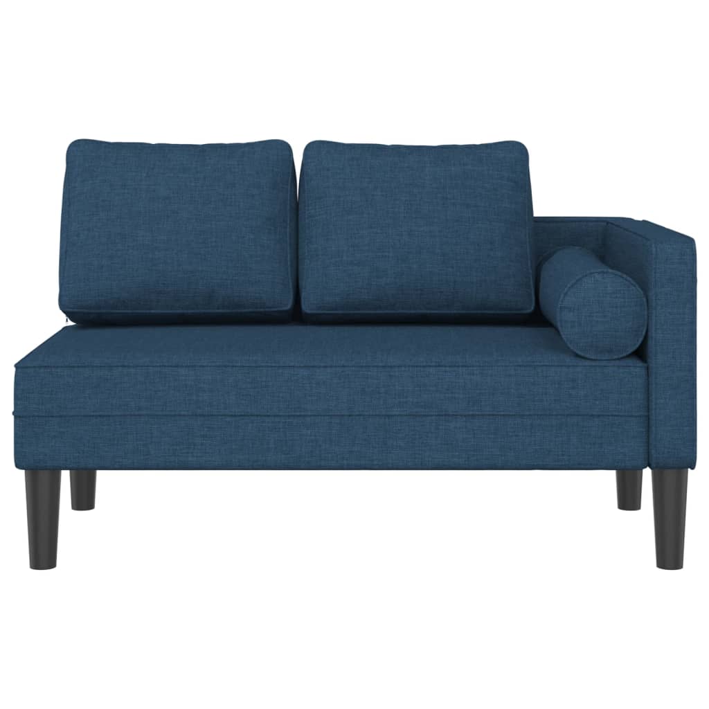 Chaise longue avec coussins bleu tissu