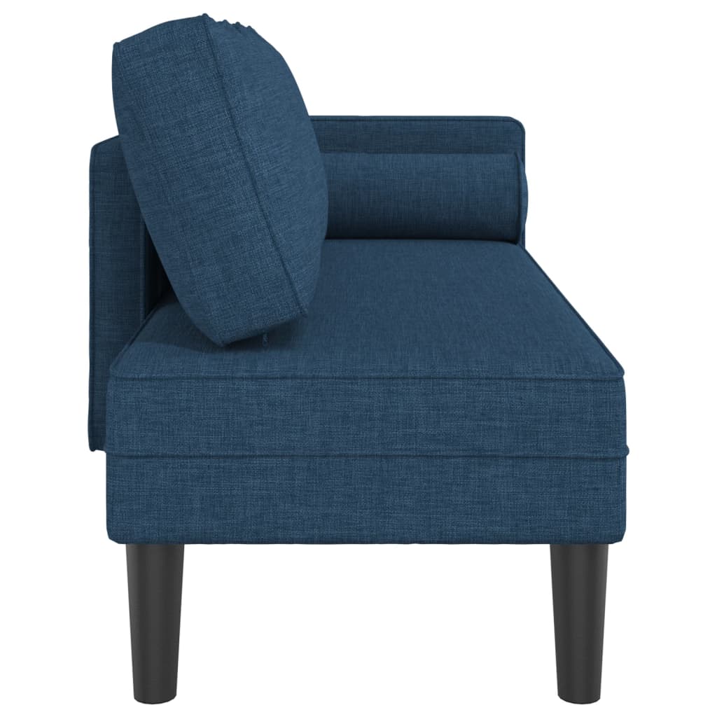 Chaise longue avec coussins bleu tissu