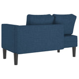 Chaise longue avec coussins bleu tissu