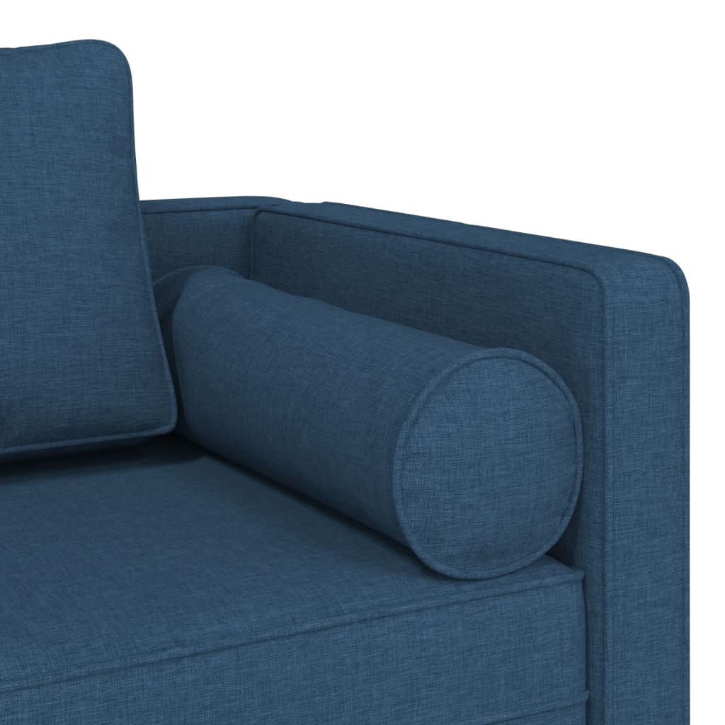 Chaise longue avec coussins bleu tissu