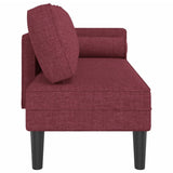 Chaise longue avec coussins rouge bordeaux tissu