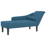 Chaise longue avec coussins bleu velours