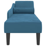 Chaise longue avec coussins bleu velours