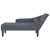 Chaise longue avec coussins gris foncé velours