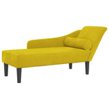 Chaise longue avec coussins jaune velours