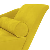 Chaise longue avec coussins jaune velours